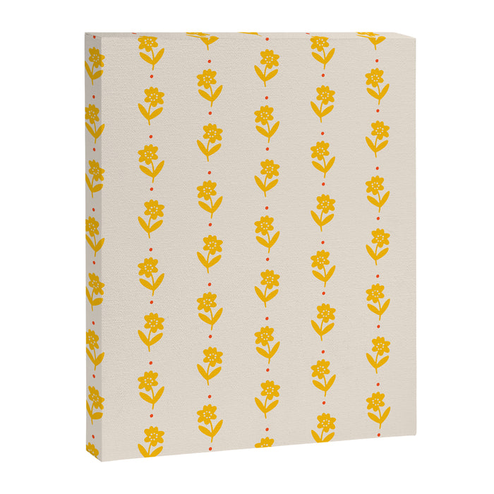 Simple Yellow - Floral pattern Canvas Print Gallery Image 1