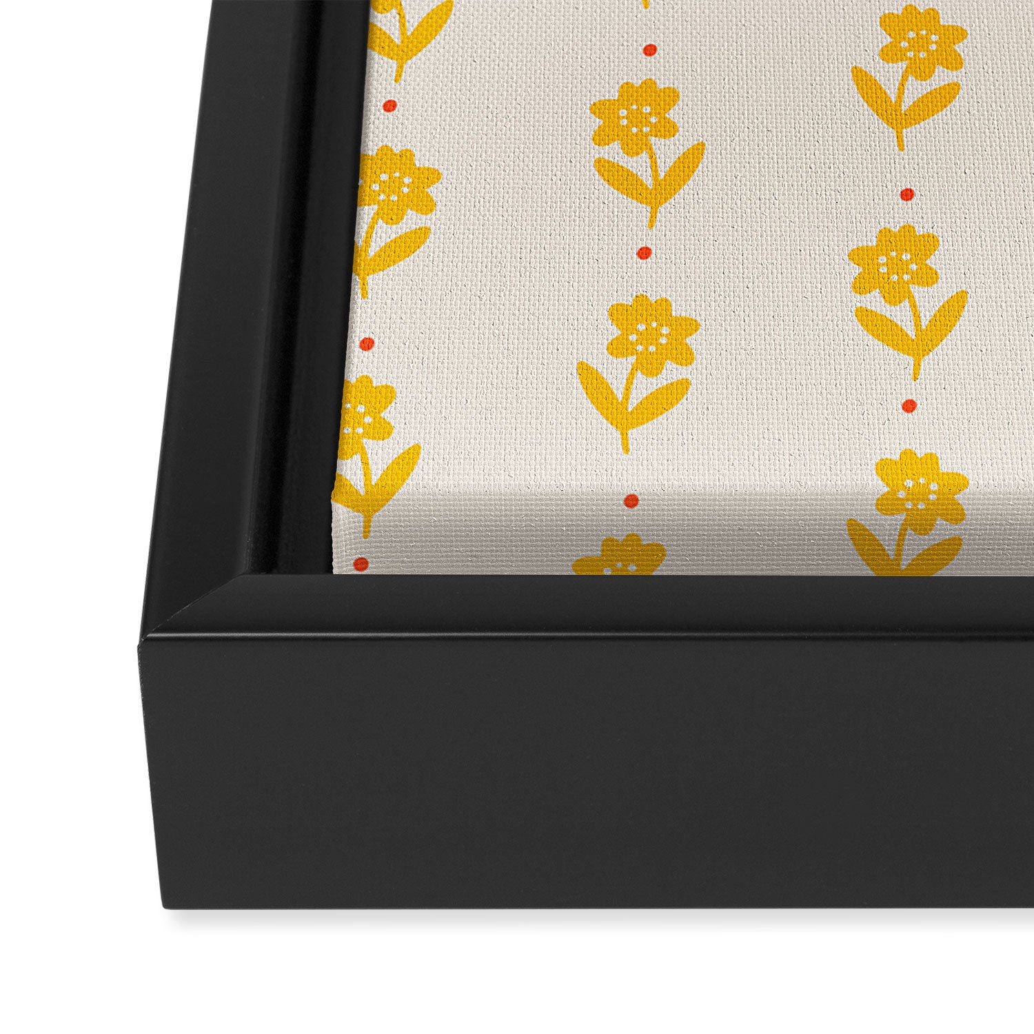 Simple Yellow - Floral pattern Framed Canvas Print Gallery Image 3