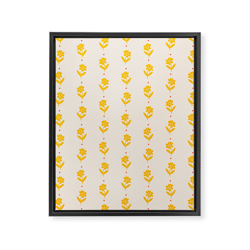 Simple Yellow - Floral pattern Framed Canvas Print Gallery Image 8