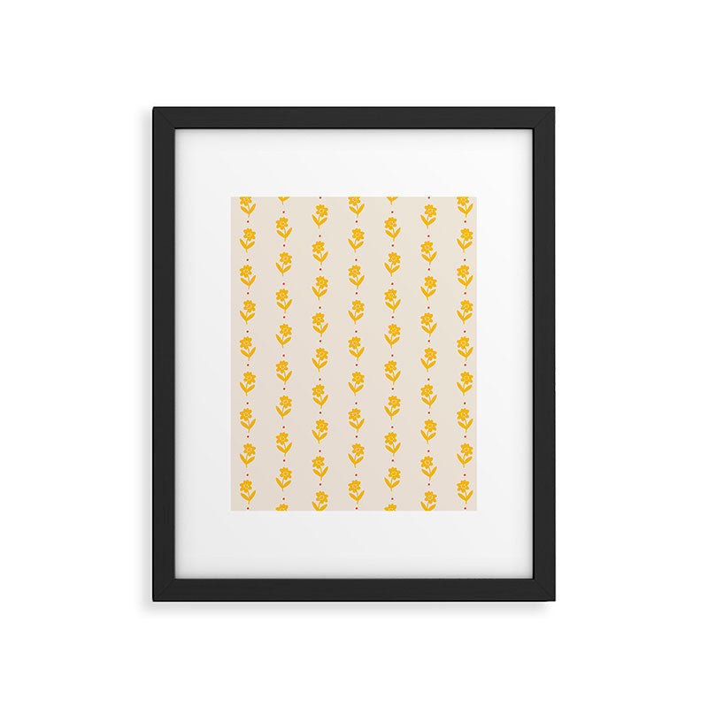 Simple Yellow - Floral pattern Framed Art Print Gallery Image 6