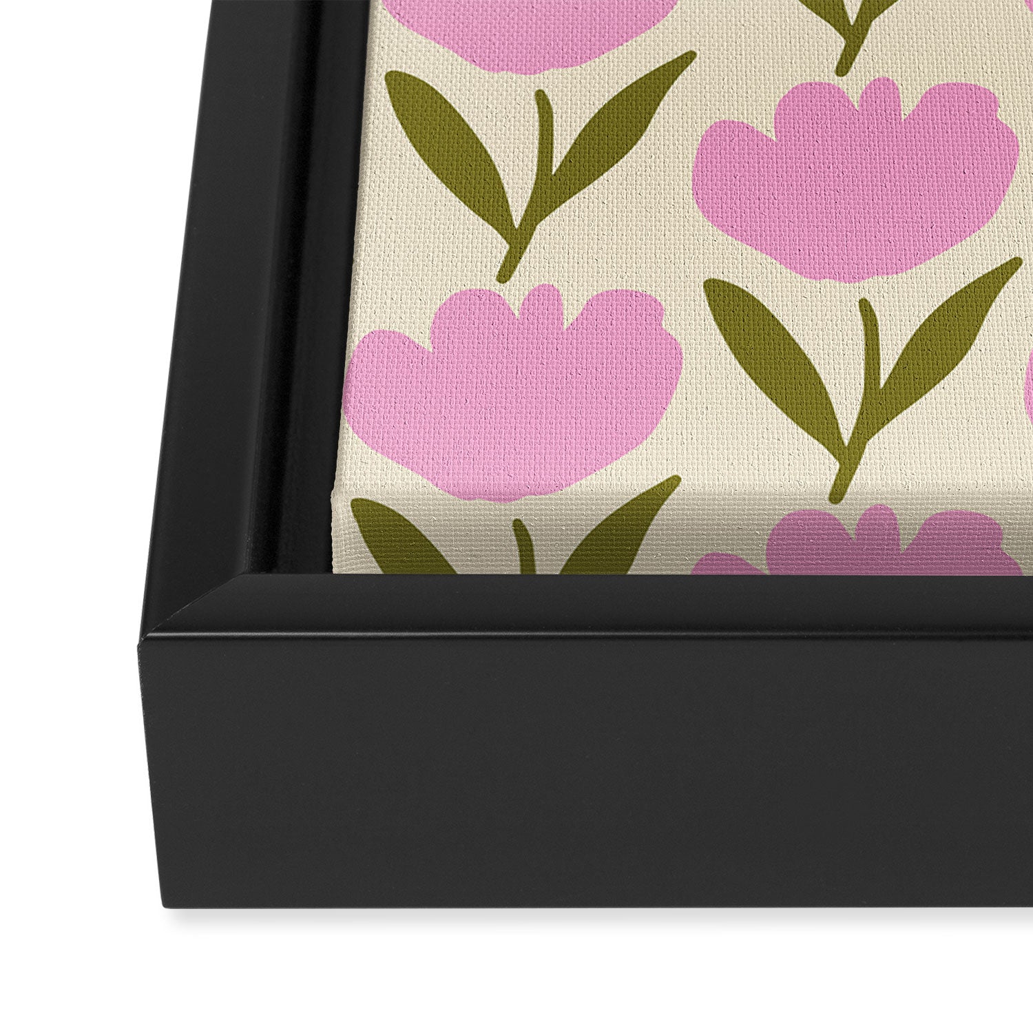 Single Bold Flower - Pink  Framed Canvas Print Gallery Image 3