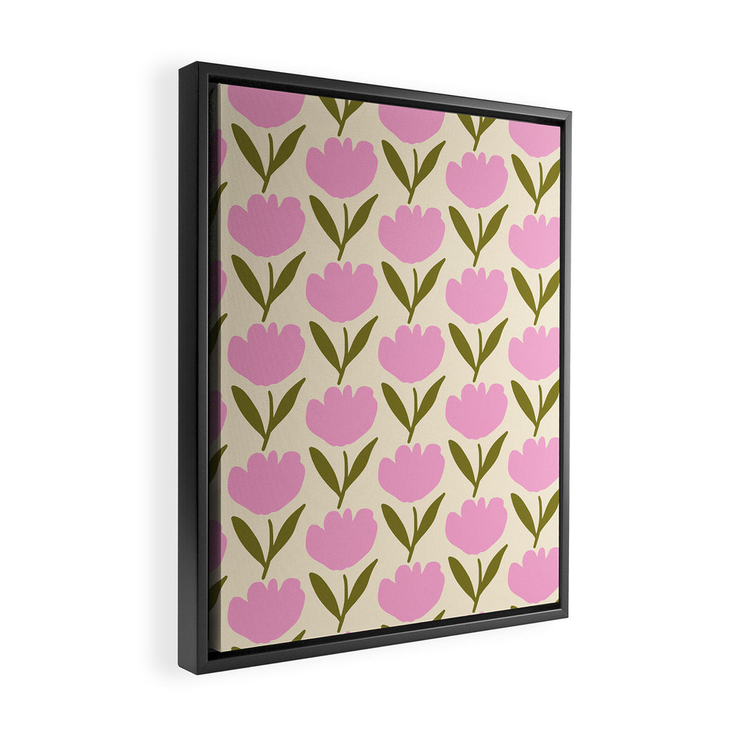 Single Bold Flower - Pink  Framed Canvas Print Gallery Image 2