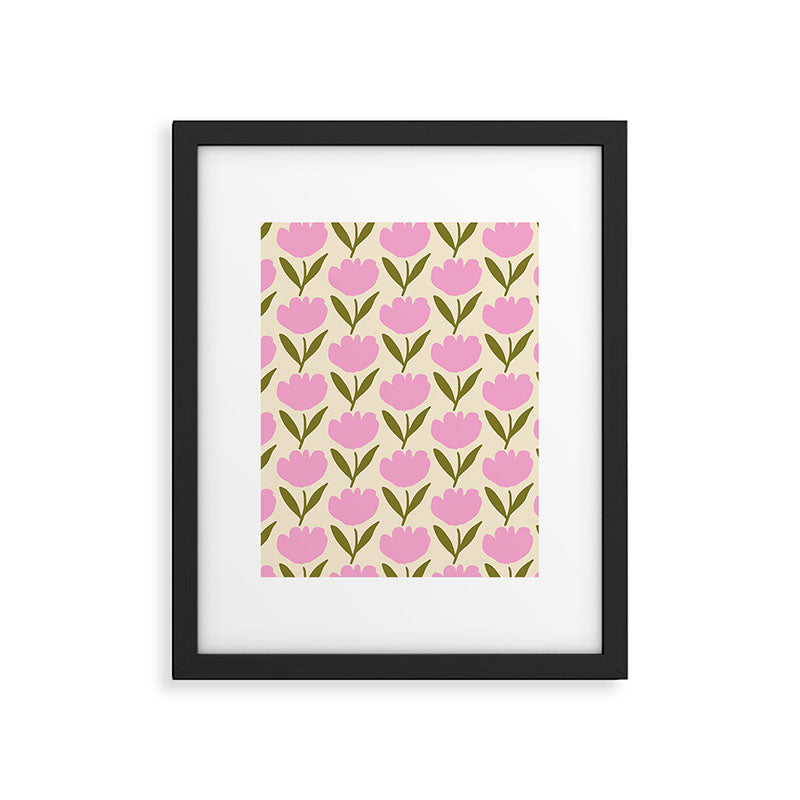 Single Bold Flower - Pink  Framed Art Print Gallery Image 6