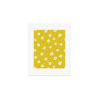 Small Daisies - Yellow, White and Turquoise Art Print Gallery Image 1