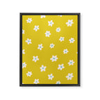 Small Daisies - Yellow, White and Turquoise Framed Canvas Print Gallery Image 8