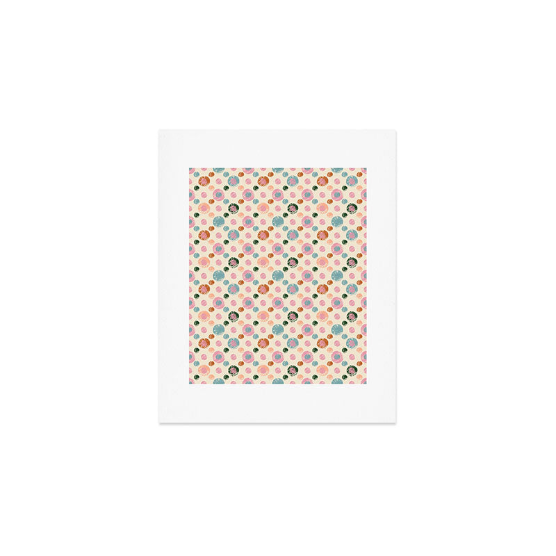 Small Pastel Color Polka Dot Pattern Art Print Gallery Image 1
