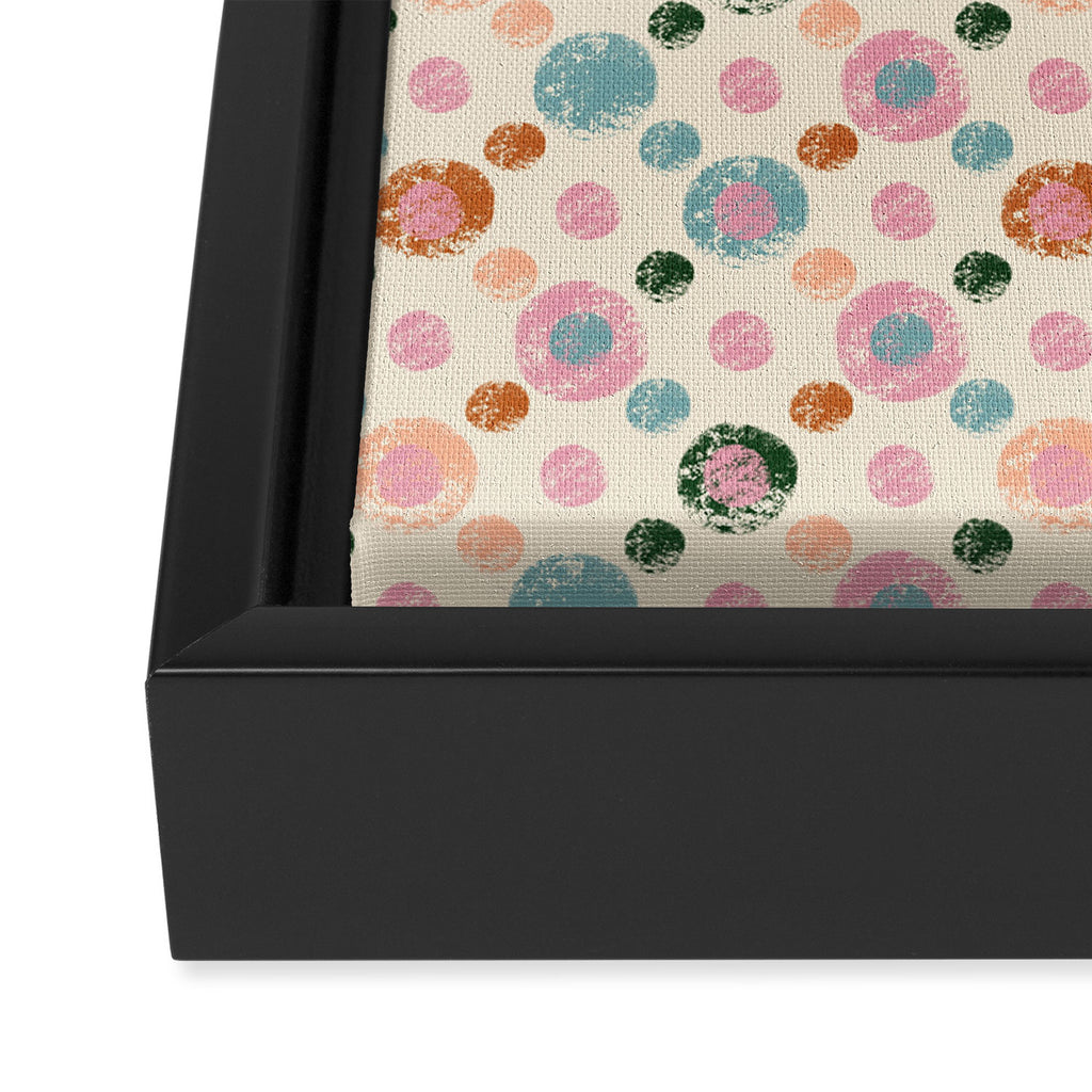 Small Pastel Color Polka Dot Pattern Framed Canvas Print Gallery Image 3