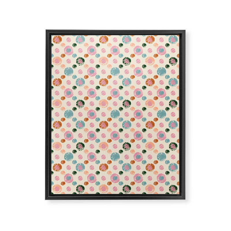 Small Pastel Color Polka Dot Pattern Framed Canvas Print Gallery Image 8