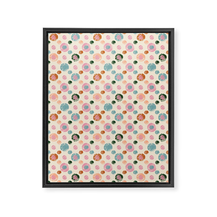 Small Pastel Color Polka Dot Pattern Framed Canvas Print Gallery Image 1