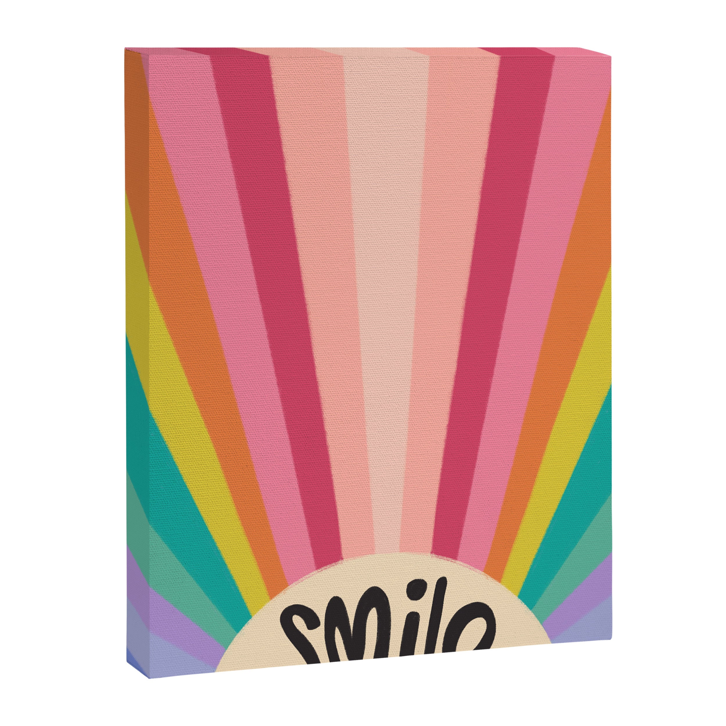 Smile - 70s Retro Sun Rainbow  Canvas Print Gallery Image 8