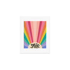 Smile - 70s Retro Sun Rainbow  Art Print Gallery Image 1