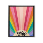 Smile - 70s Retro Sun Rainbow  Framed Canvas Print Gallery Image 8
