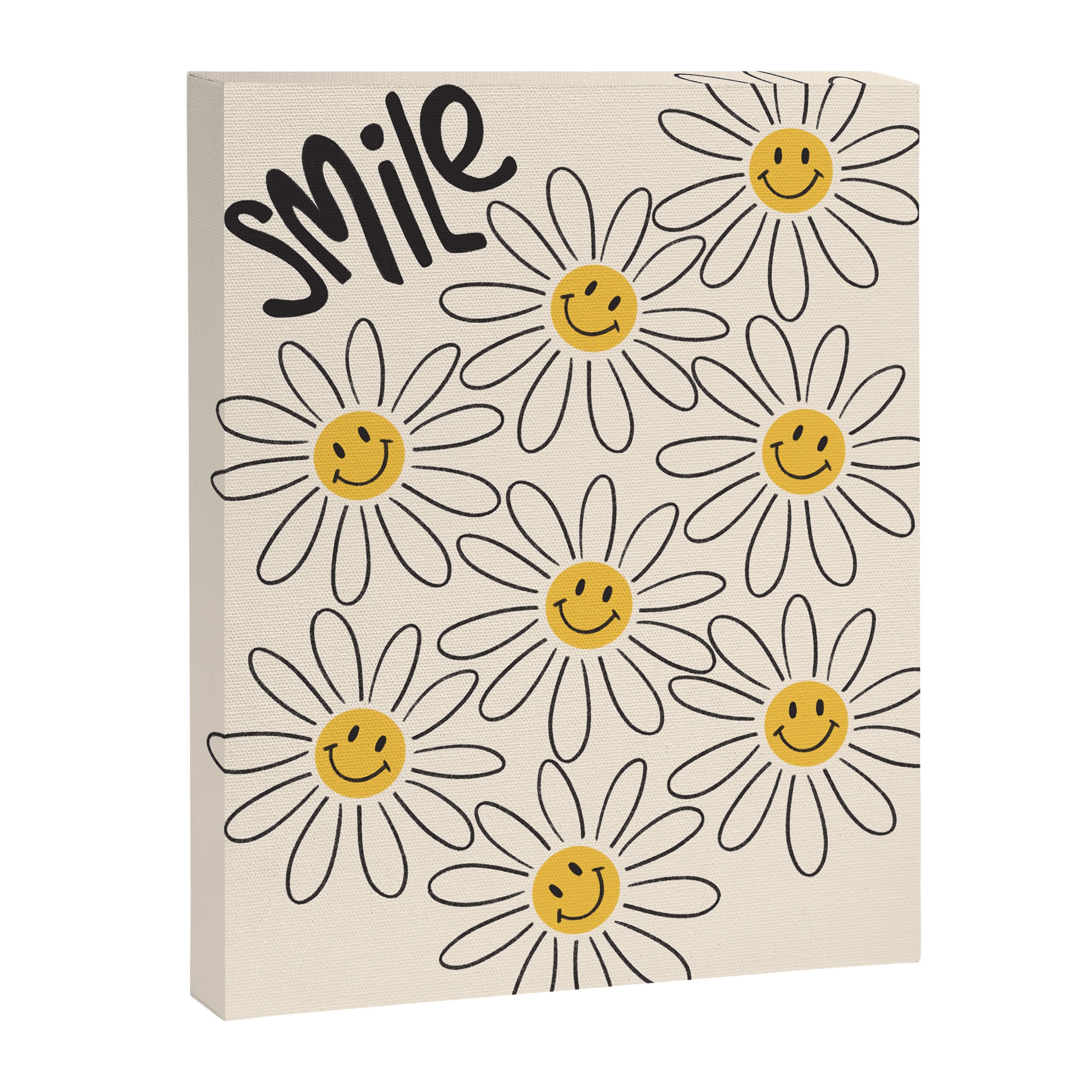Smiley face 70s Daisy  Canvas Print Gallery Image 6