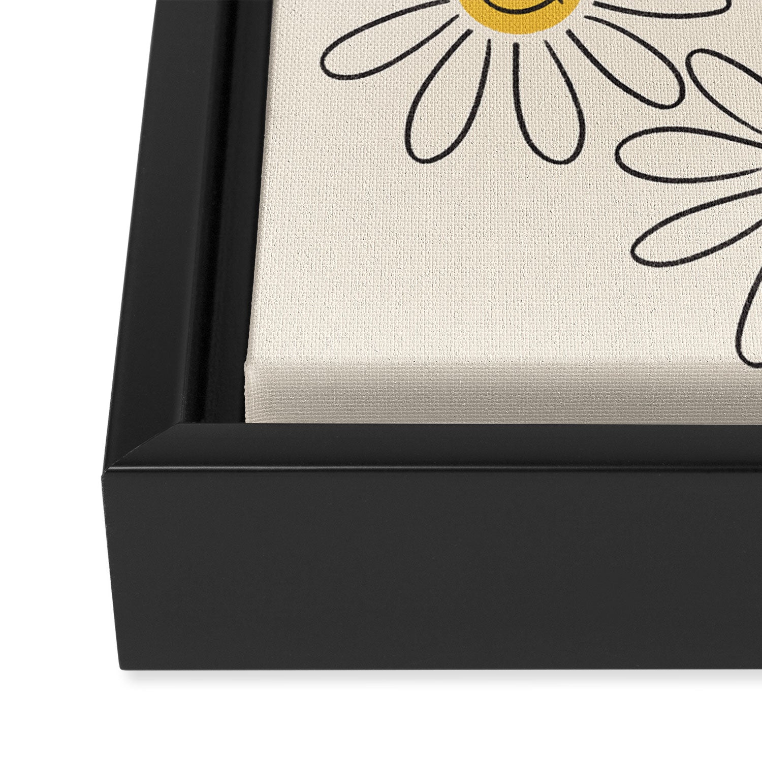 Smiley face 70s Daisy  Framed Canvas Print Gallery Image 3