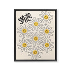 Smiley face 70s Daisy  Framed Canvas Print Gallery Image 6