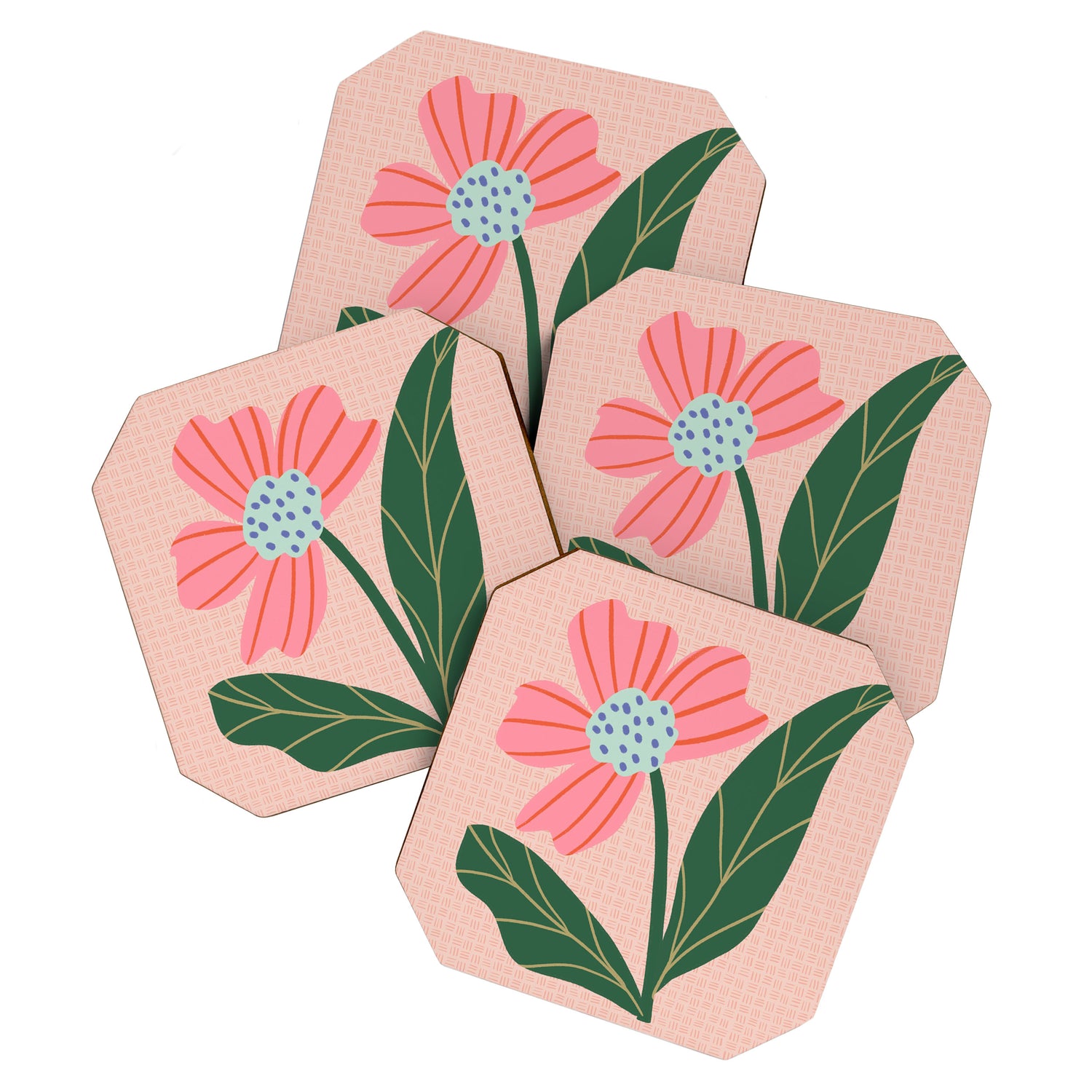Spring Pink Flower Coaster Gallery Image 1
