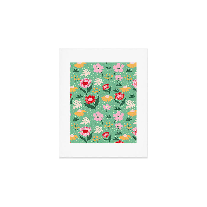 Summer Bloom - Flower e Leaves Art Print Gallery Image 1