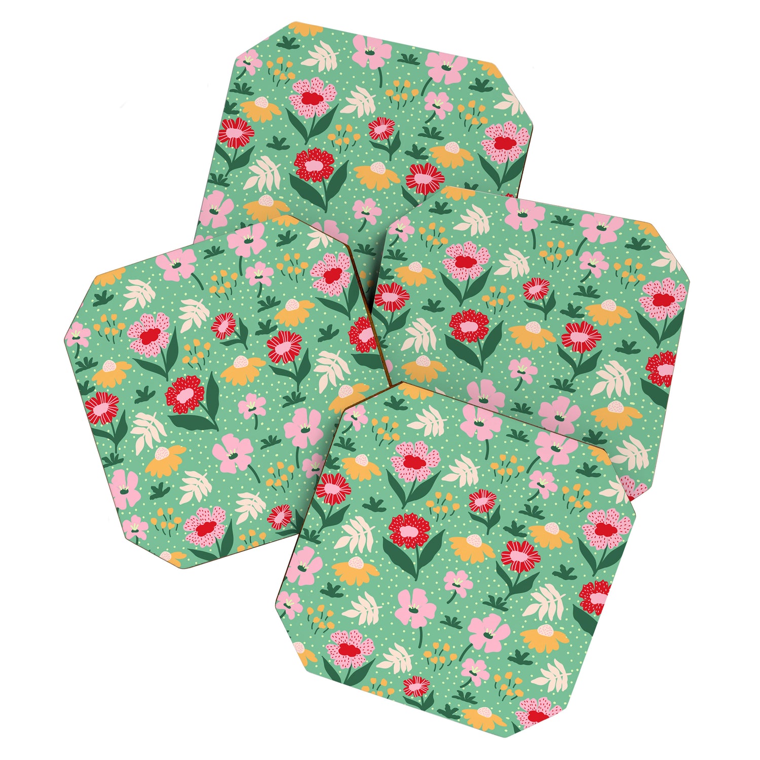 Summer Bloom - Flower e Leaves Coaster Gallery Image 1