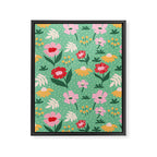Summer Bloom - Flower e Leaves Framed Canvas Print Gallery Image 8