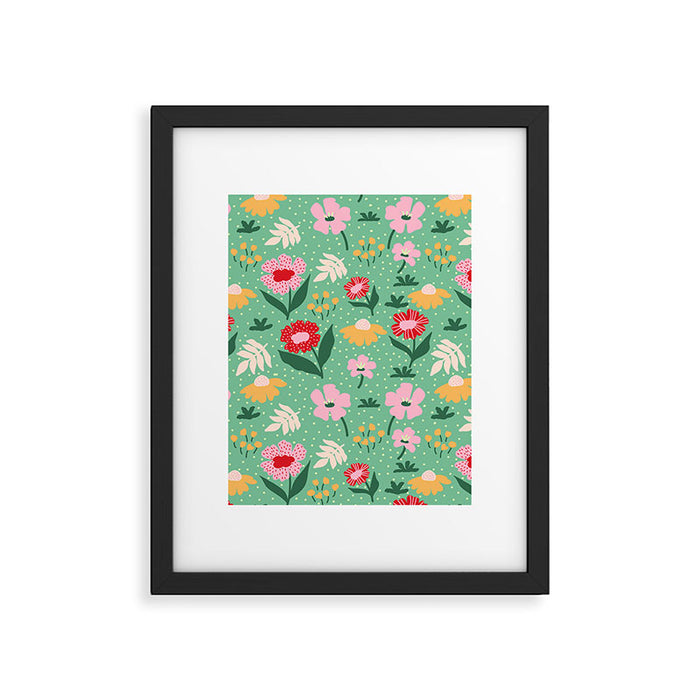 Summer Bloom - Flower e Leaves Framed Art Print Gallery Image 1