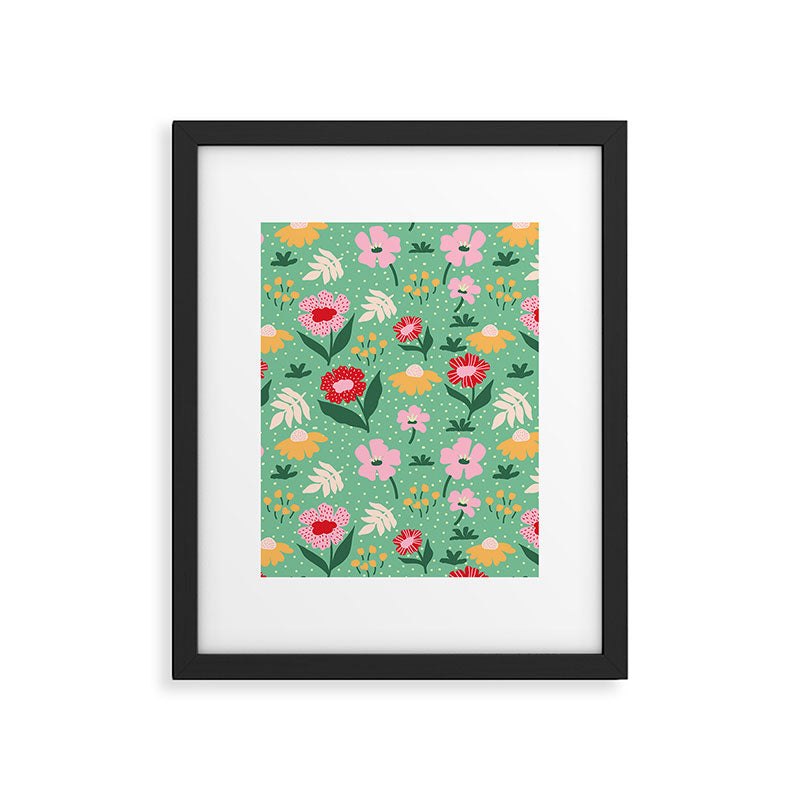 Summer Bloom - Flower e Leaves Framed Art Print Gallery Image 6