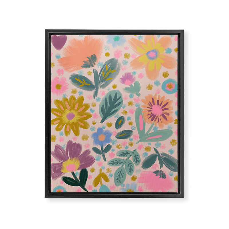 Summer Floral Illustration Art Print Framed Canvas Print Gallery Image 6