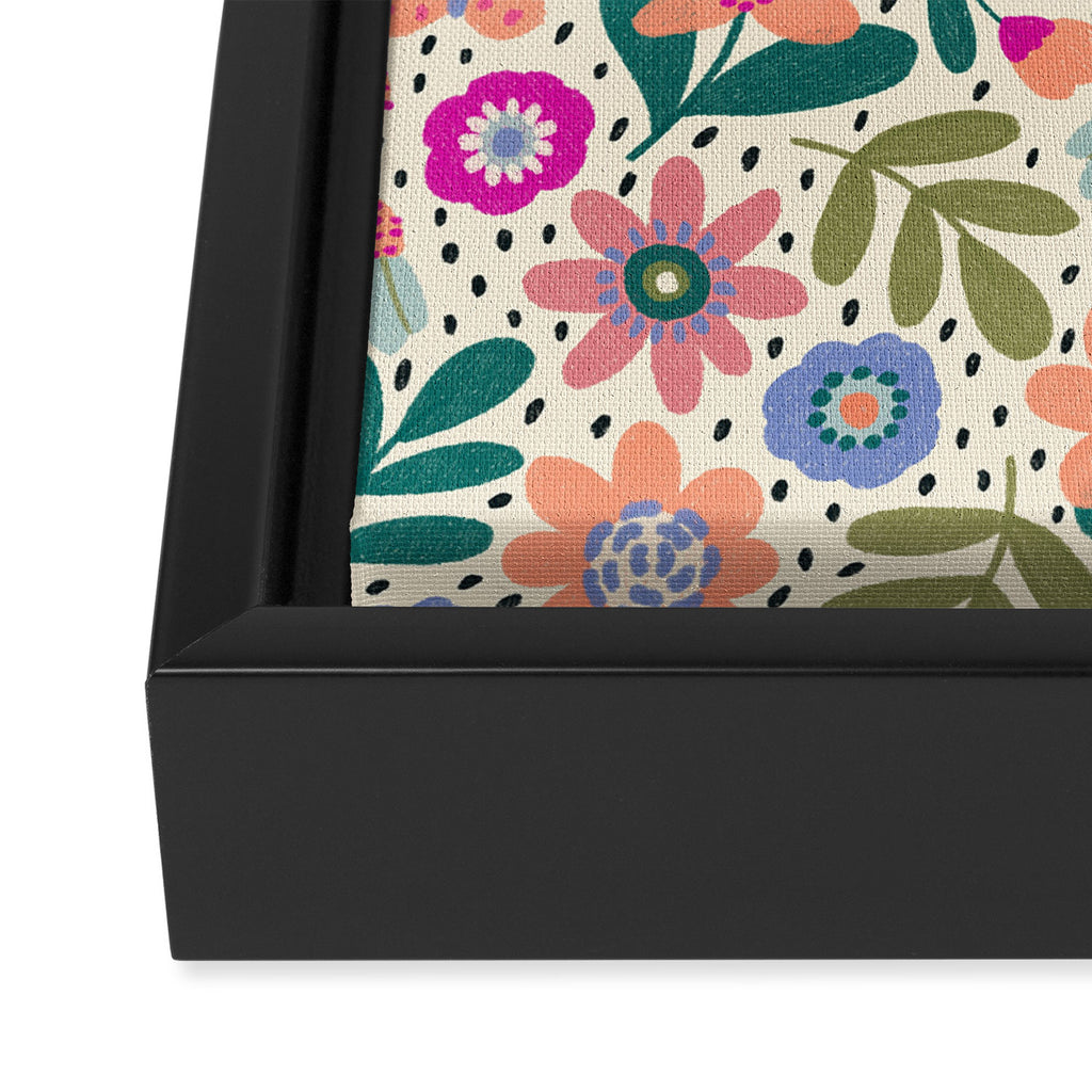 Summer Floral Pattern Framed Canvas Print Gallery Image 3