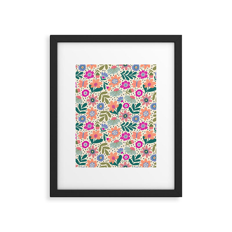 Summer Floral Pattern Framed Art Print Gallery Image 6