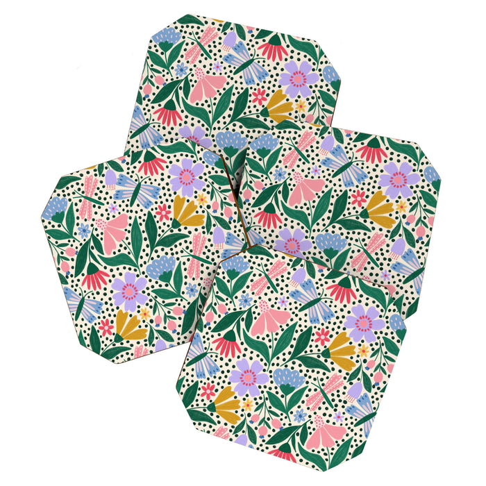 Summery Colorful Floral  Coaster Gallery Image 1