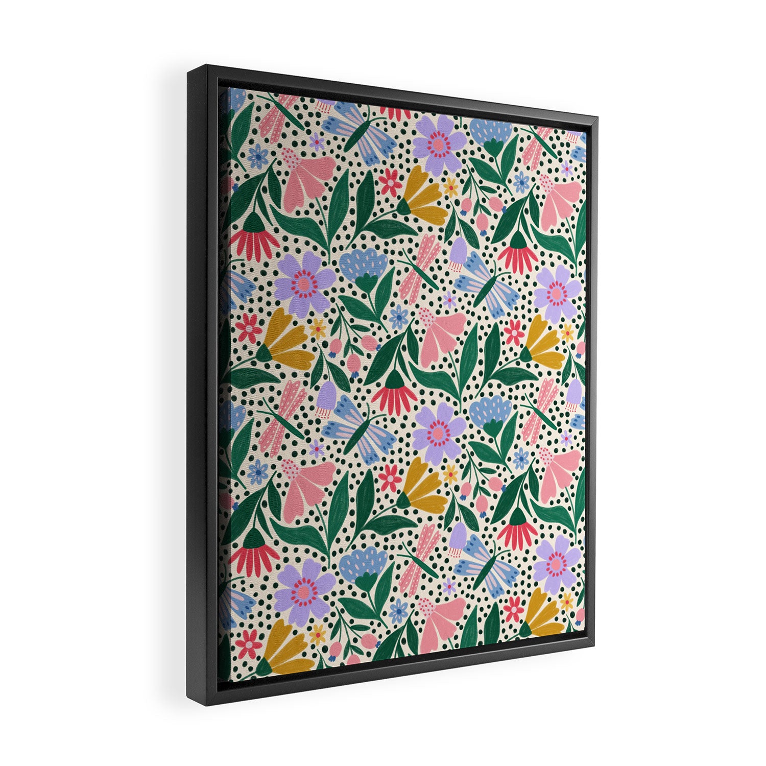 Summery Colorful Floral  Framed Canvas Print Gallery Image 2