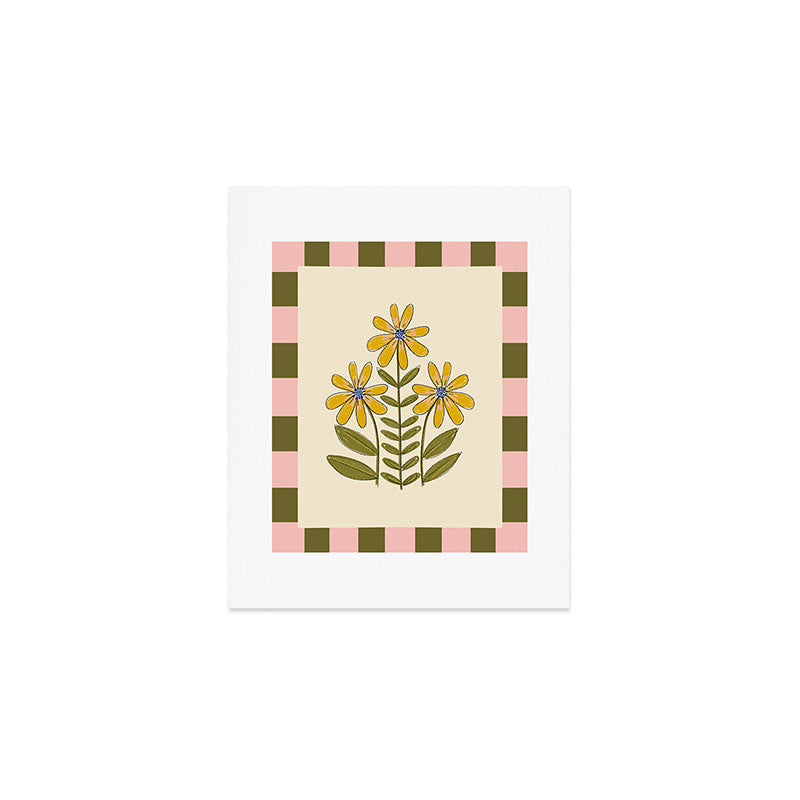 Sunflower - Block Print Art Print Gallery Image 1