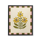Sunflower - Block Print Framed Canvas Print Gallery Image 8