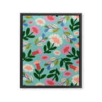 Super Bloom - Bright Floral Pattern Framed Canvas Print Gallery Image 8