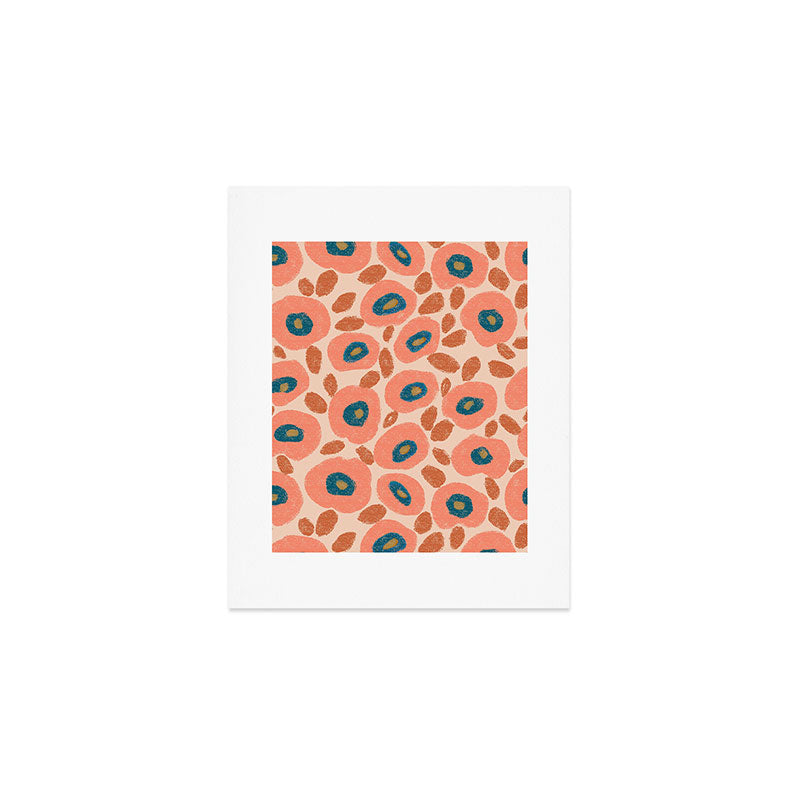 Textured Bold Flower - Peach Art Print Gallery Image 1