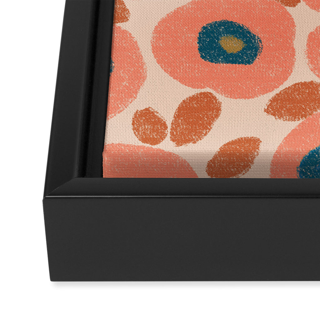 Textured Bold Flower - Peach Framed Canvas Print Gallery Image 3