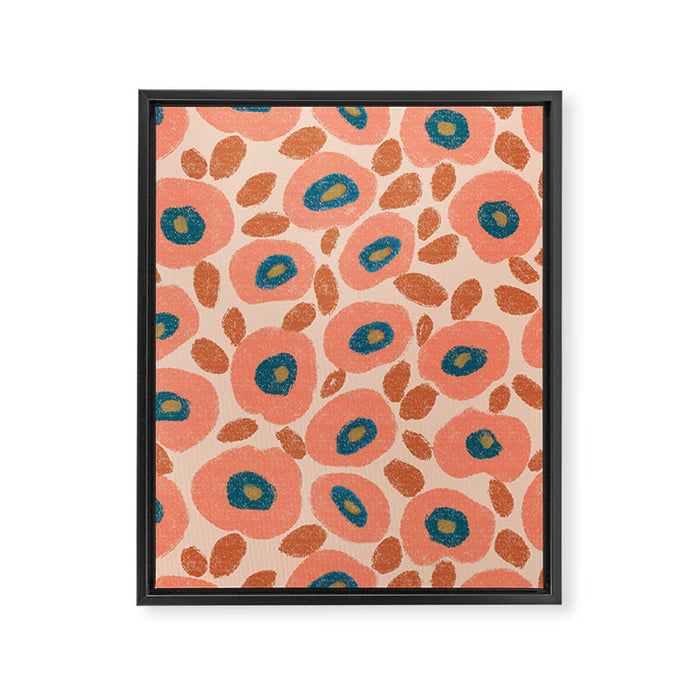 Textured Bold Flower - Peach Framed Canvas Print Gallery Image 1