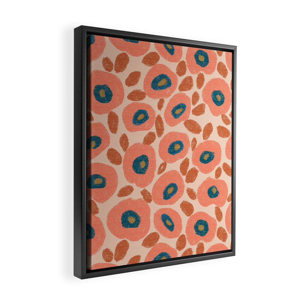 Textured Bold Flower - Peach Framed Canvas Print Gallery Image 2
