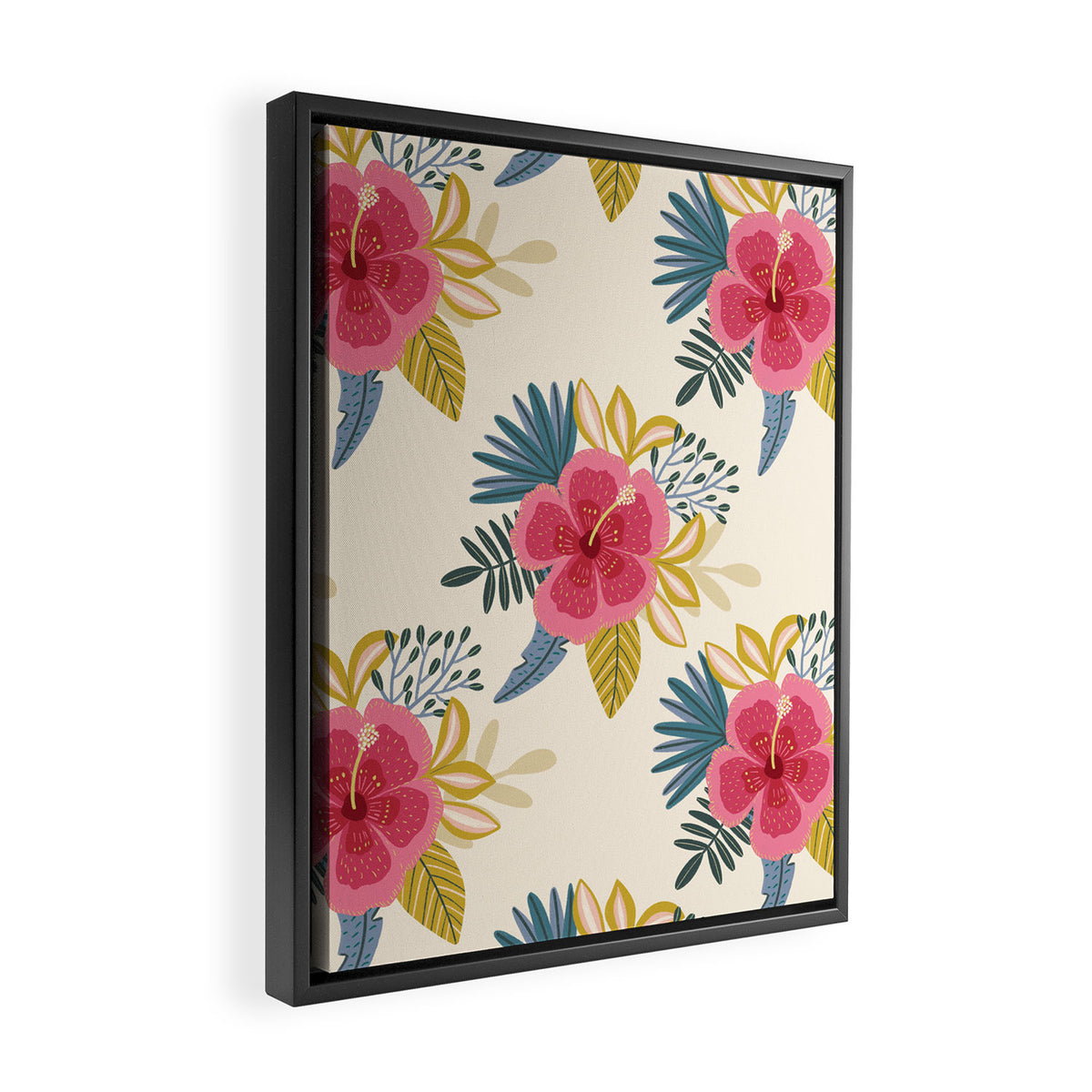 Tropical Floral Framed Canvas Print Gallery Image 2