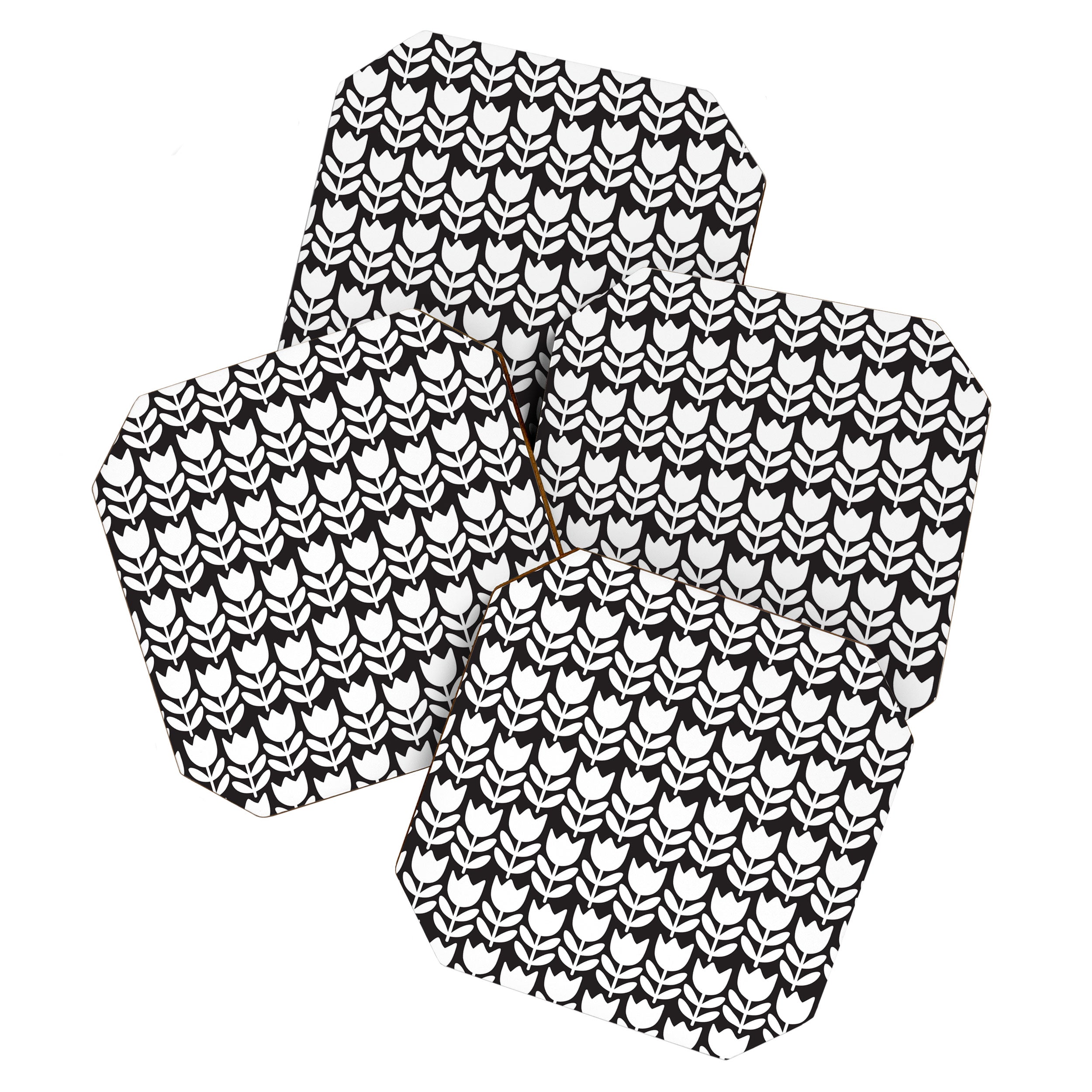 Tulip - Black & White  Coaster Gallery Image 1