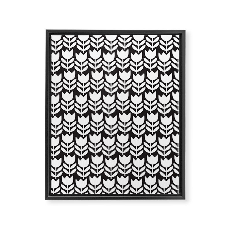 Tulip - Black & White  Framed Canvas Print Gallery Image 8