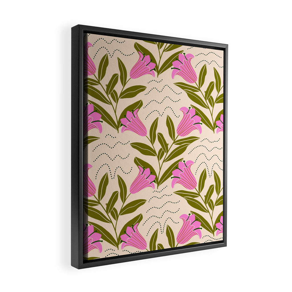 Tulip - Floral Pattern  Framed Canvas Print Gallery Image 2