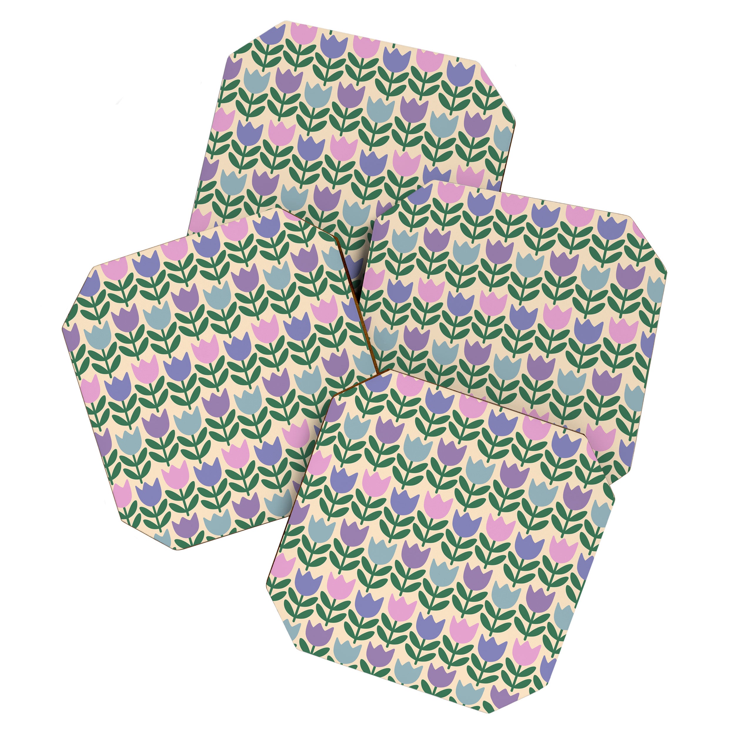 Tulip - Pastel Floral Pattern Coaster Gallery Image 1