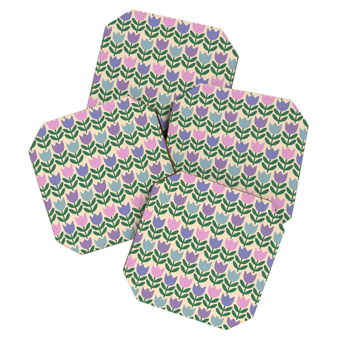 Tulip - Pastel Floral Pattern Coaster Gallery Image 1