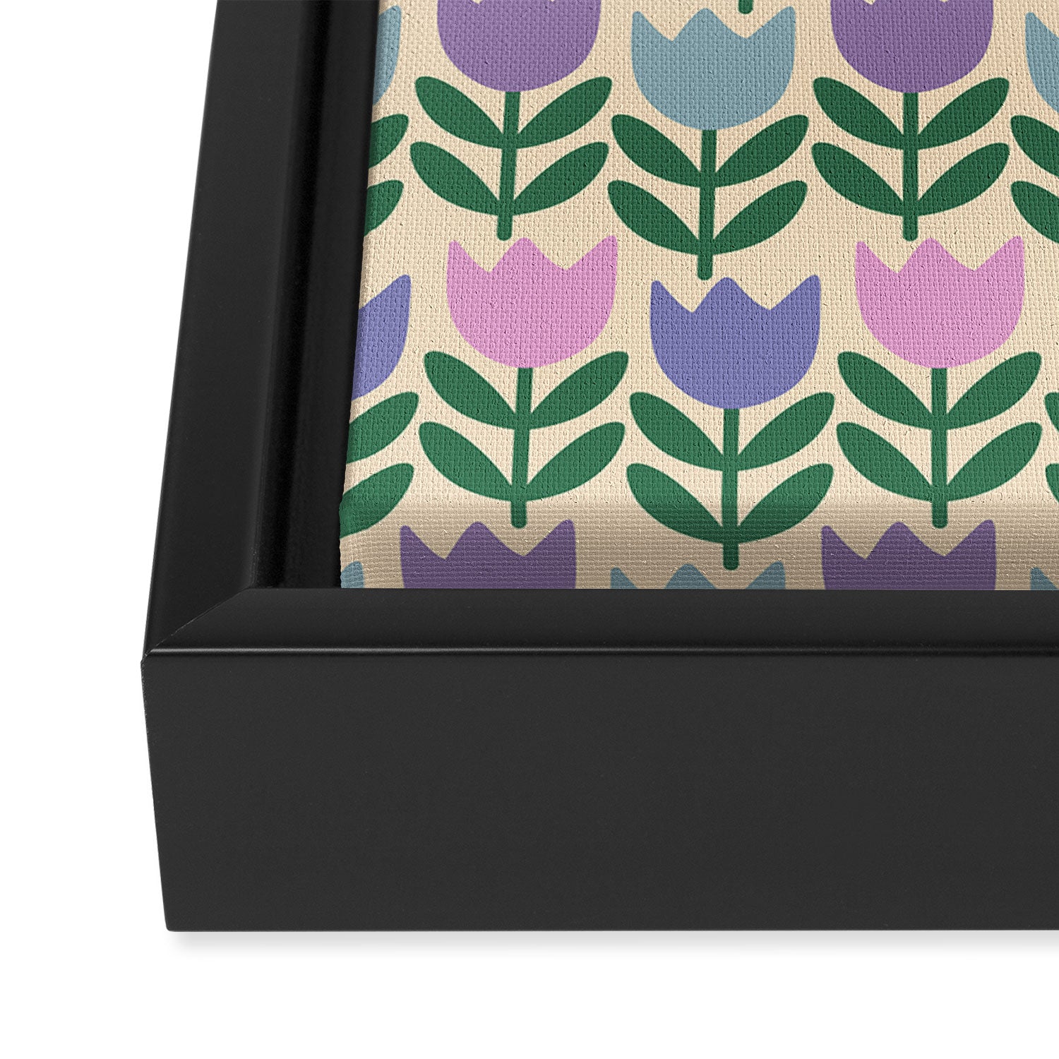 Tulip - Pastel Floral Pattern Framed Canvas Print Gallery Image 3