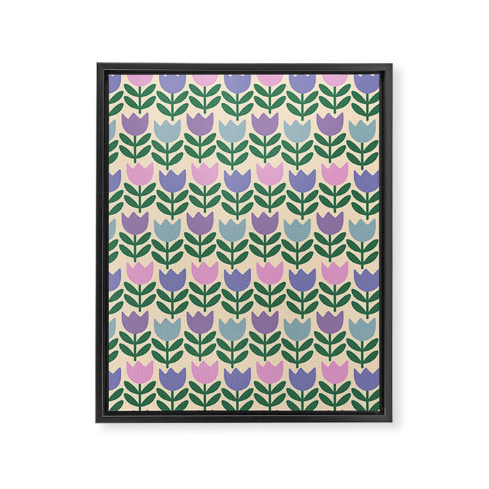 Tulip - Pastel Floral Pattern Framed Canvas Print Gallery Image 1