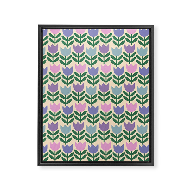 Tulip - Pastel Floral Pattern Framed Canvas Print Gallery Image 8