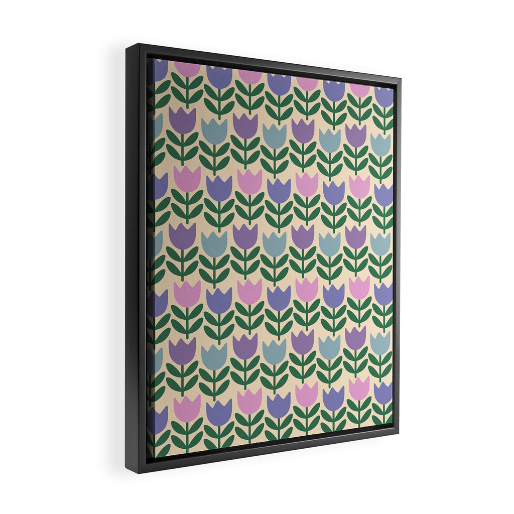 Tulip - Pastel Floral Pattern Framed Canvas Print Gallery Image 2
