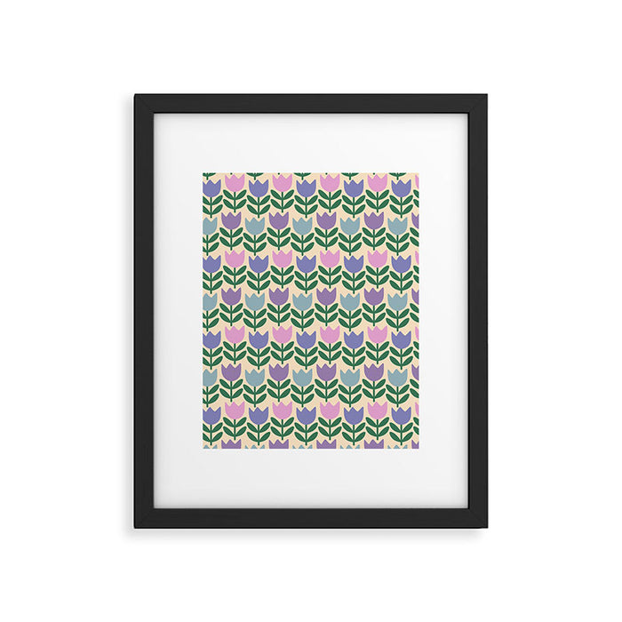 Tulip - Pastel Floral Pattern Framed Art Print Gallery Image 1