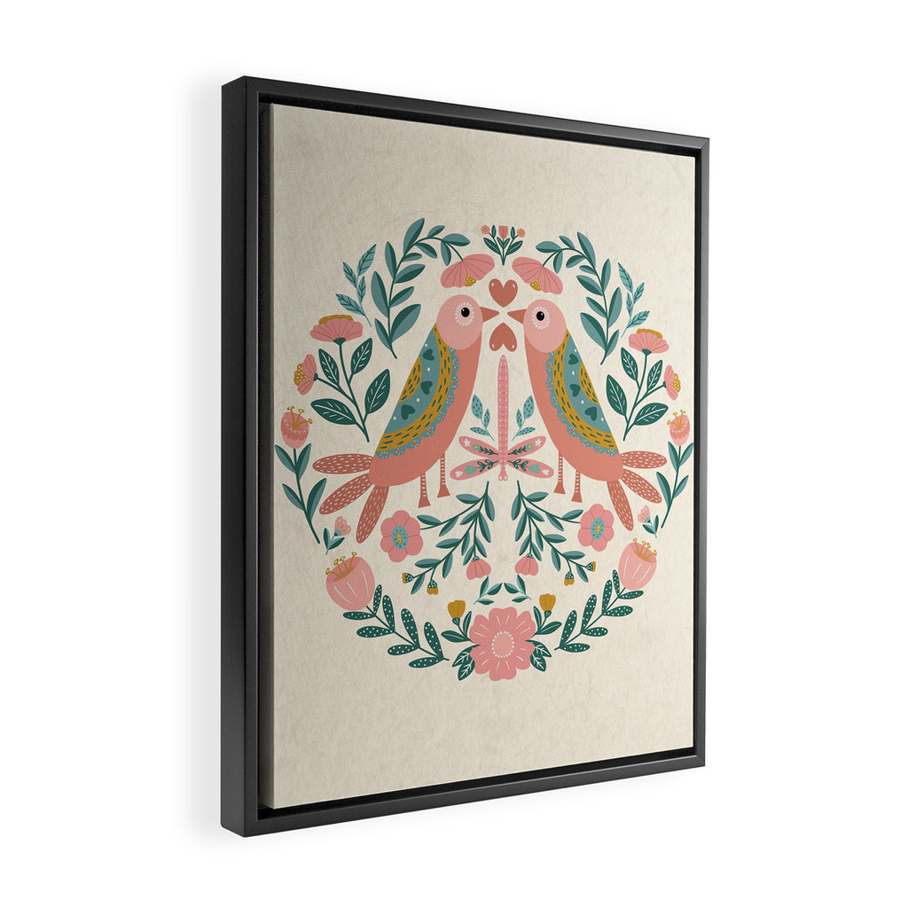 twin birds Framed Canvas Print Gallery Image 2