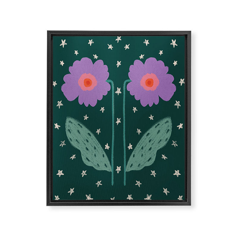 Twin Textured Flower  Framed Canvas Print Gallery Image 6
